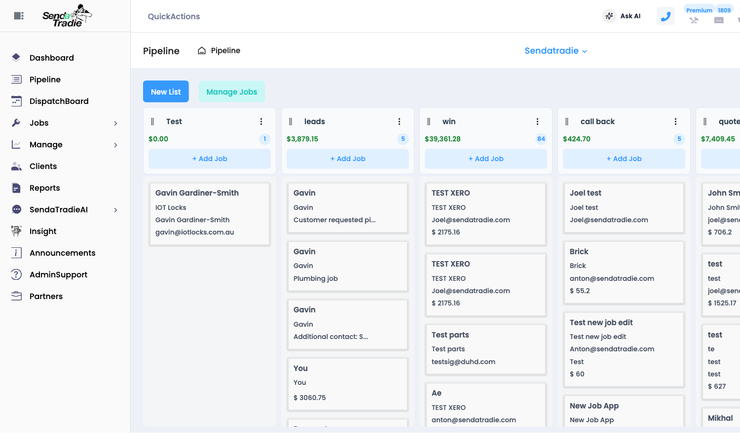 Sendatradie platform